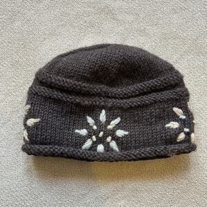Mexicali Blues Wool Knit Floral Fleece Lined Beanie